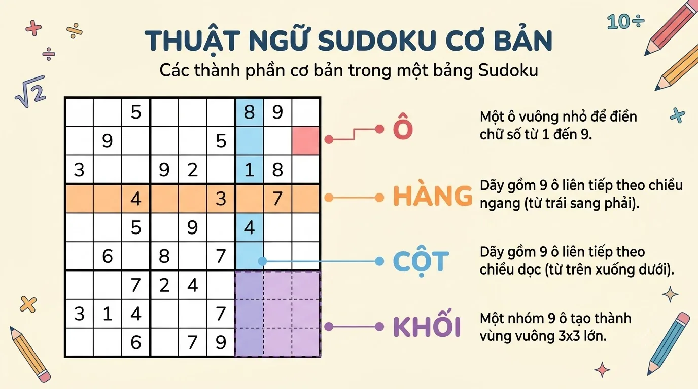 Bảng thuật ngữ sudoku cơ bản bằng tiếng Việt và tiếng Anh