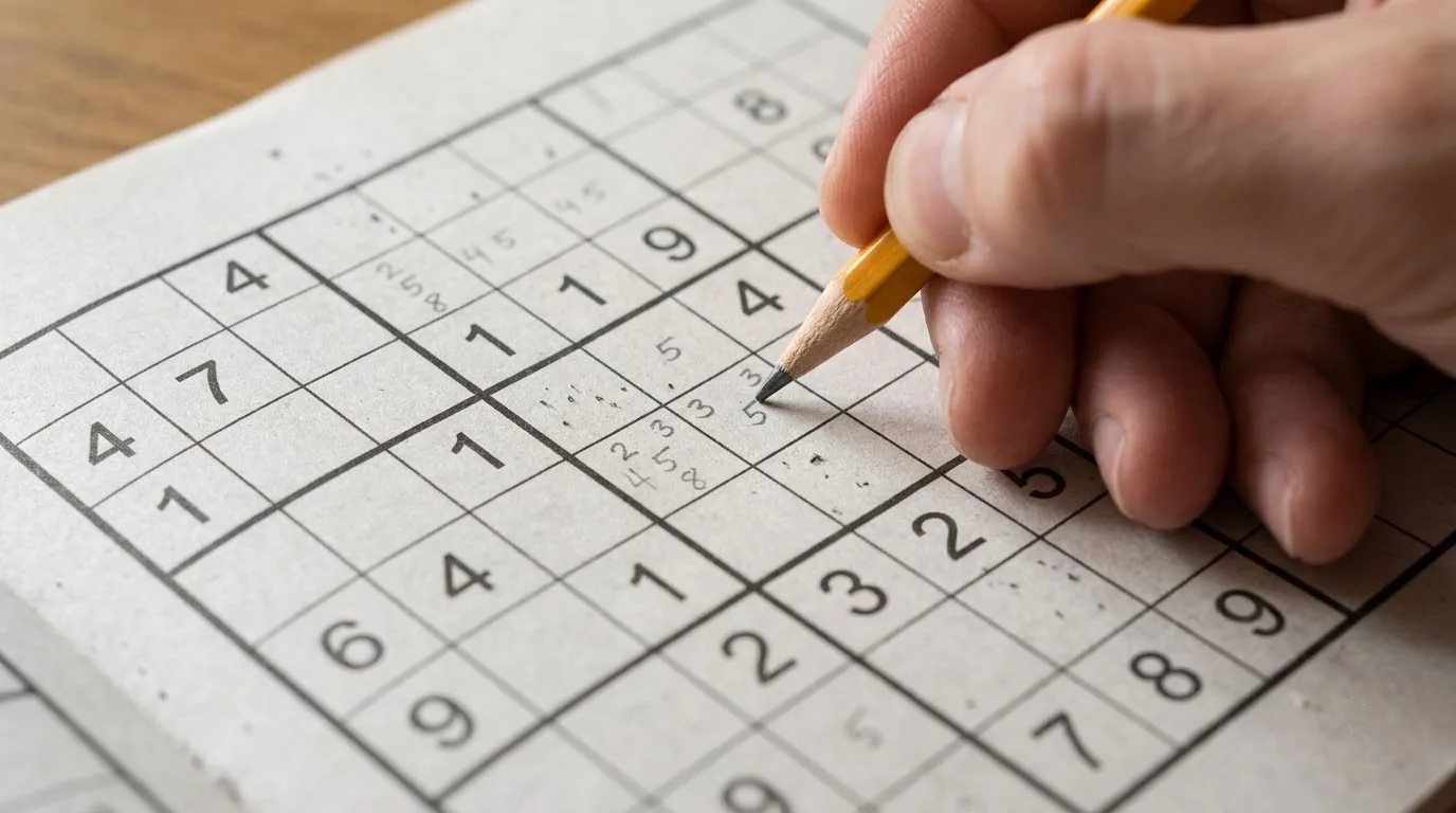 ghi chú sudoku với các số ứng viên trong ô trống