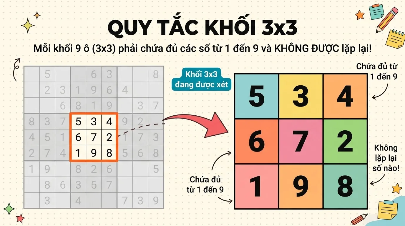 Phân biệt số cho sẵn và số người chơi điền trong Sudoku