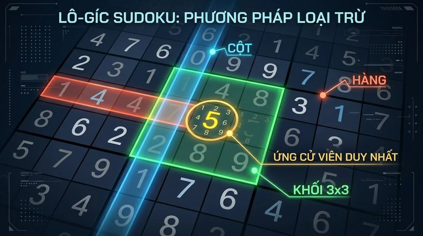 Tìm ô cuối còn trống trong Sudoku Xác định số còn thiếu tại ô trống cuối cùng trong Sudoku